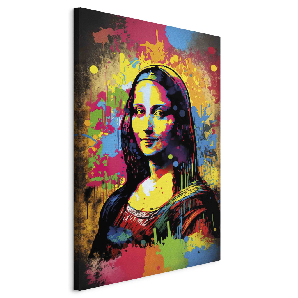 Schilderij Colorful Mona Lisa - A Portrait Of A Woman Inspired By Da Vinci’s Work [Large Format]