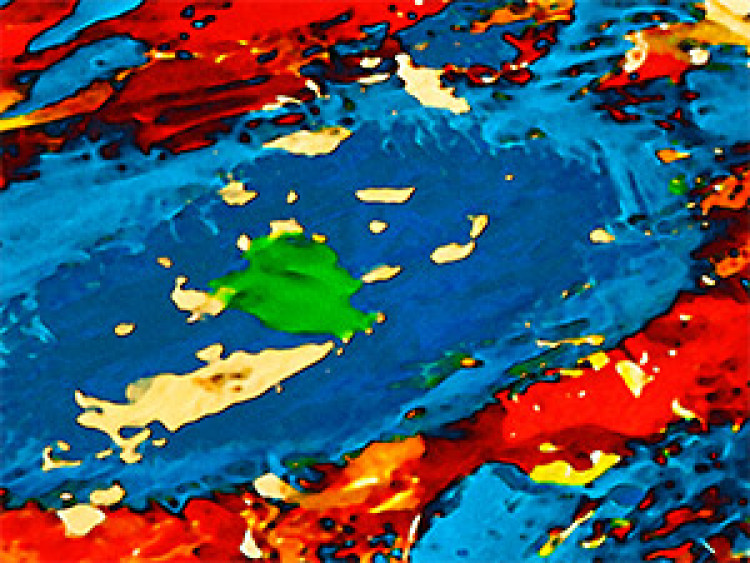Tableau sur toile 12 singes (3 pièces) - Abstractions colorées avec texture irrégulière 48395 additionalImage 2