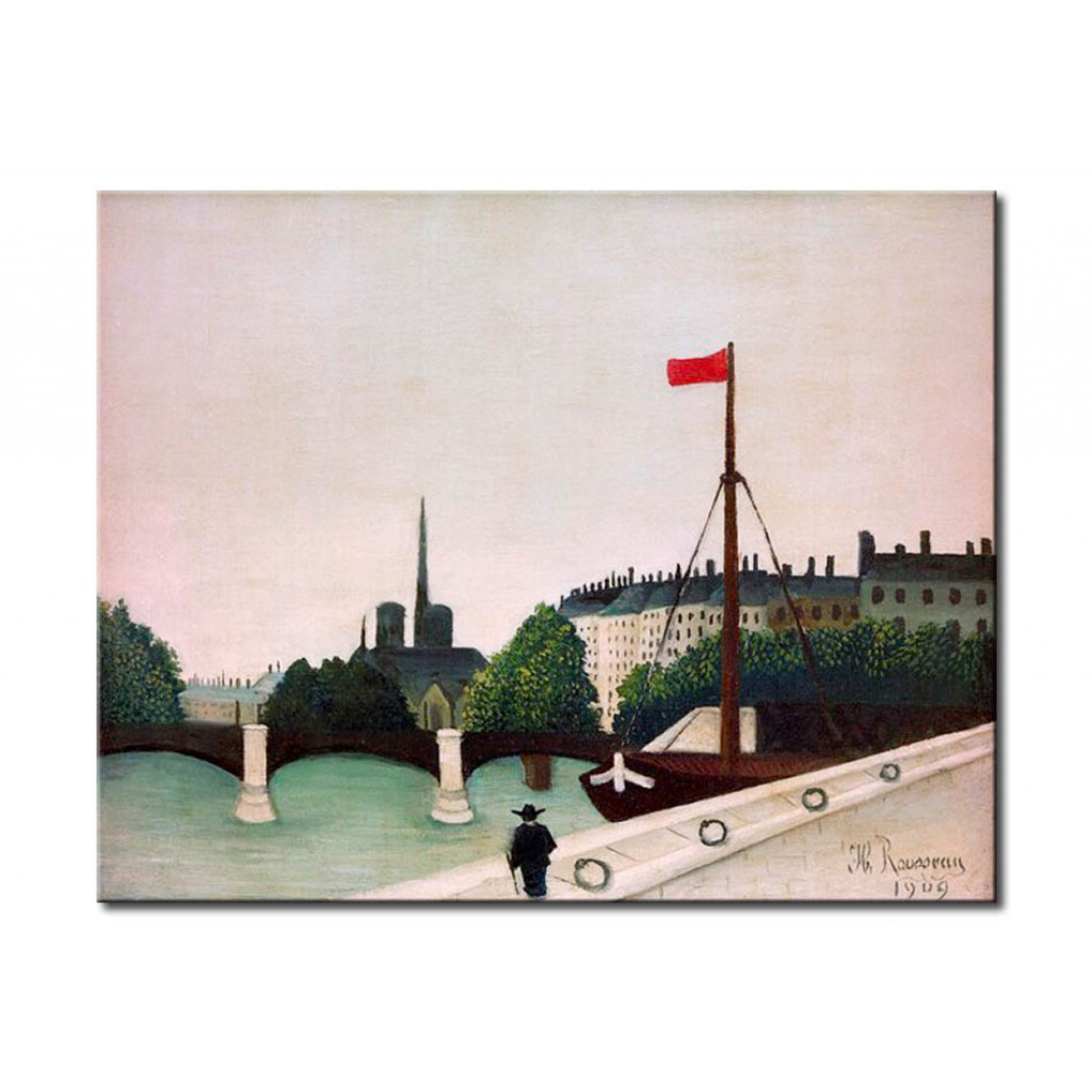 Schilderij  Henri Rousseau: Vue De L'”le Saint-Louis Prise Du Quai Henri IV
