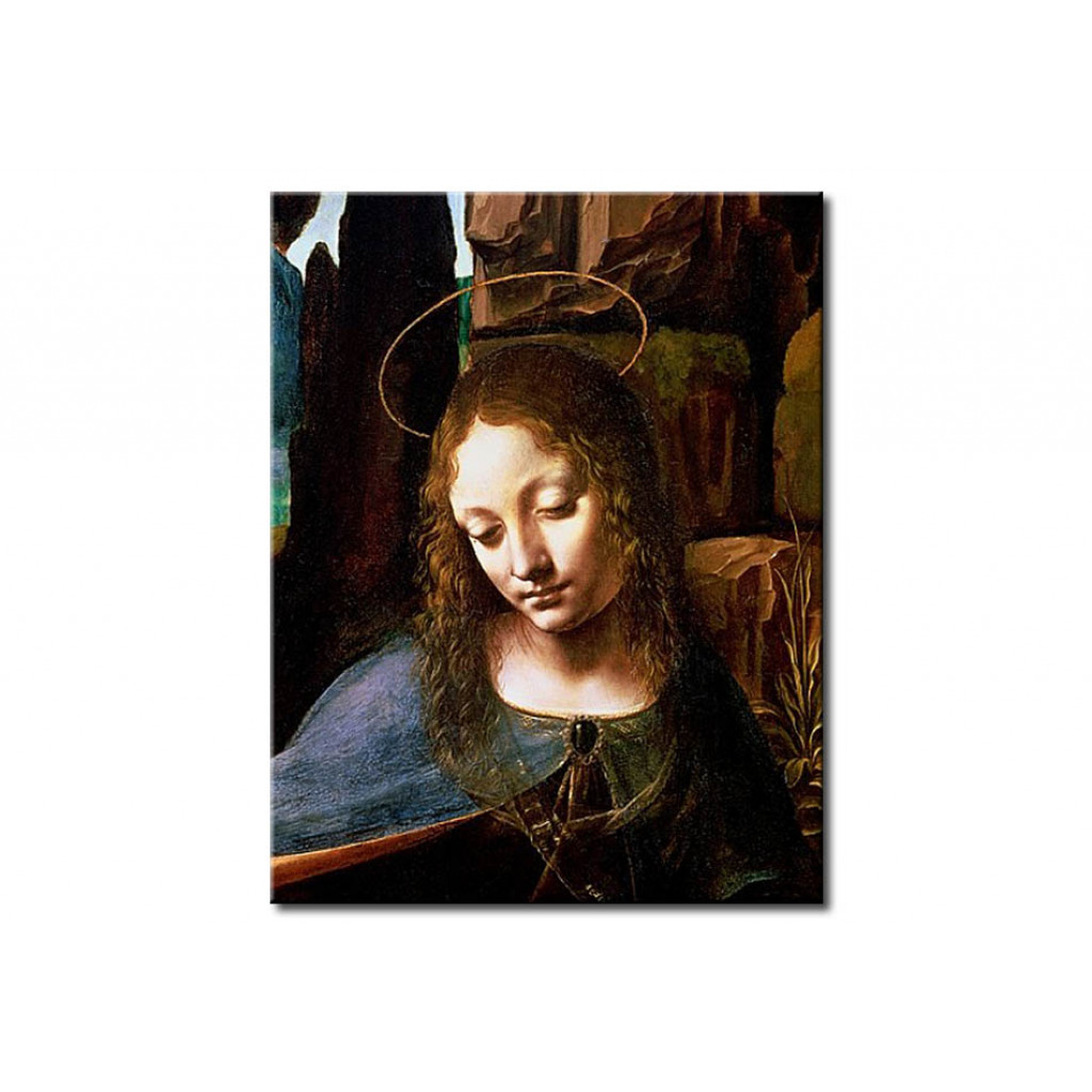 Schilderij  Leonardo Da Vinci: Detail Of The Head Of The Virgin