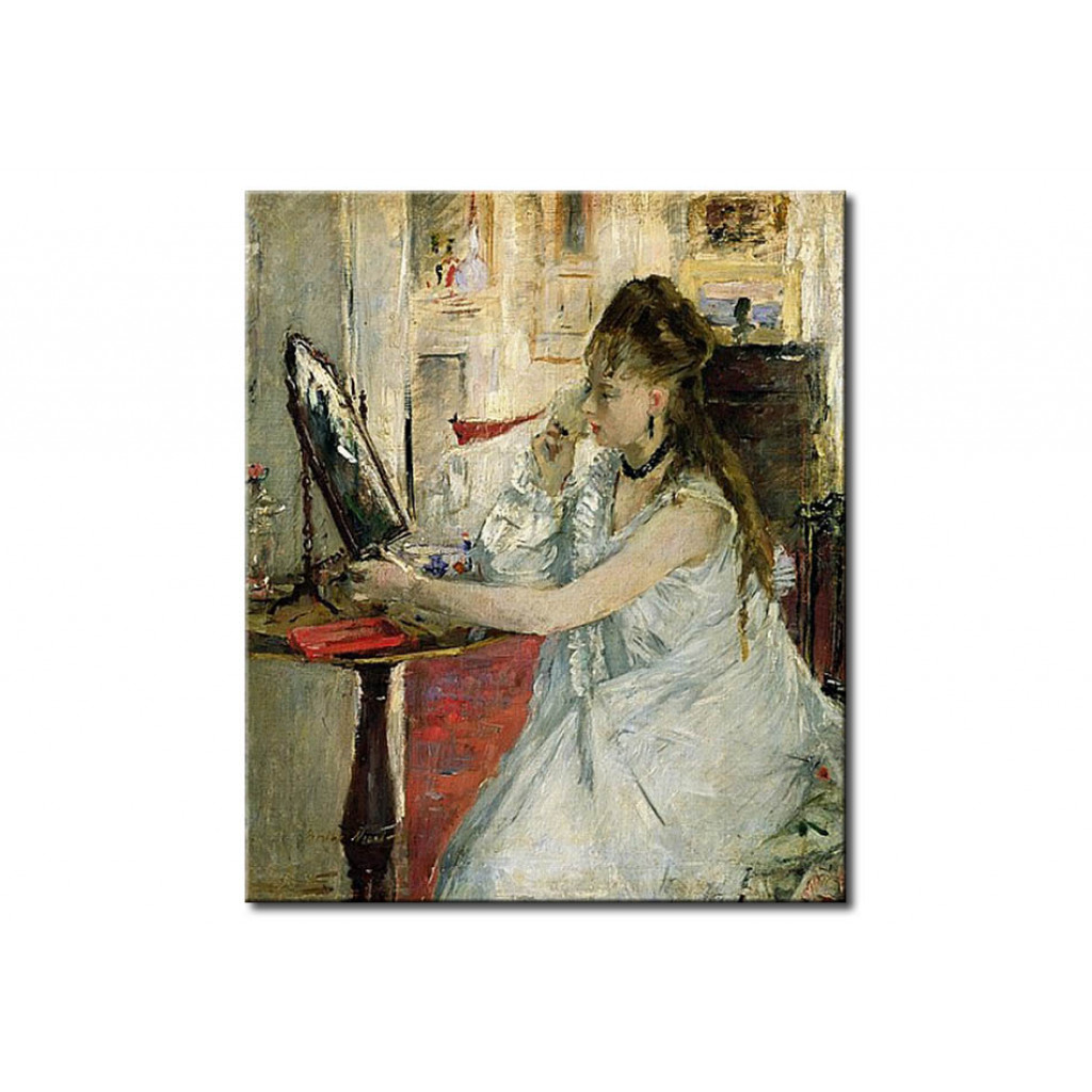 Schilderij  Berthe Morisot: Young Woman Powdering Her Face