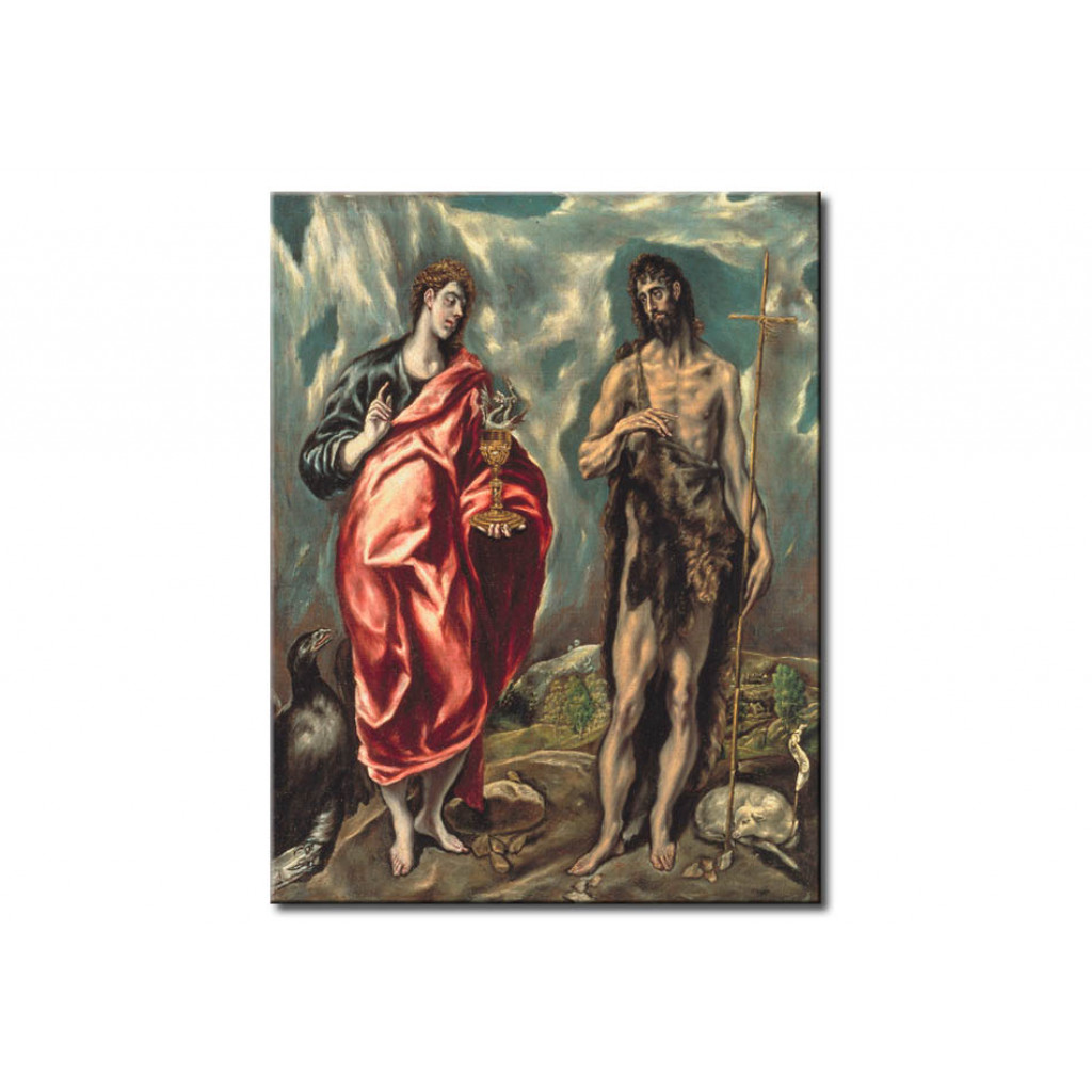 Målning Saints John The Baptist And John The Evangelist