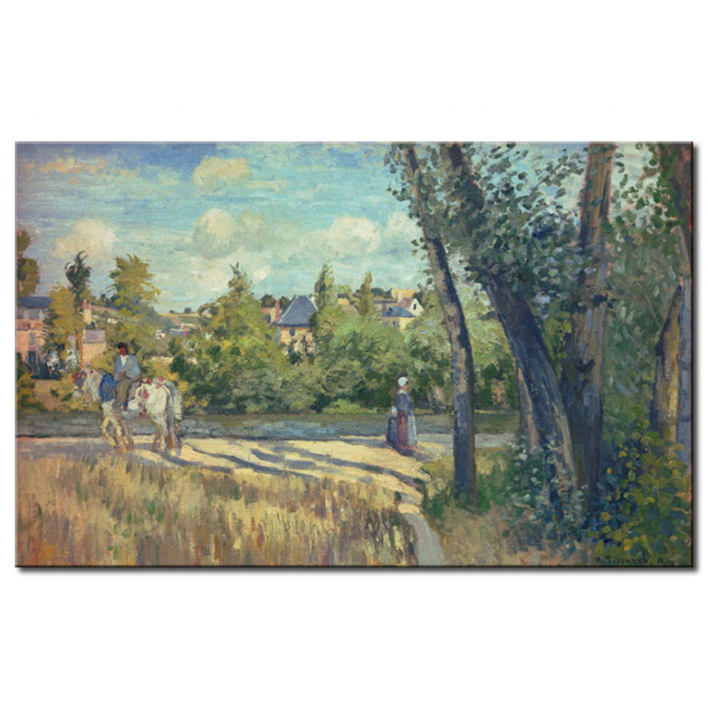 Schilderij  Camille Pissarro: Landscape, Bright Sunlight, Pontoise