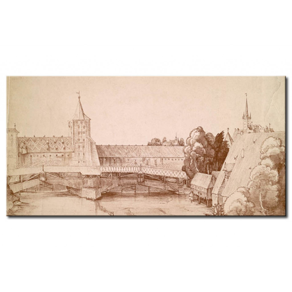 Schilderij  Albrecht Dürer: Der Trockensteg Beim Hallertor In Nürnberg