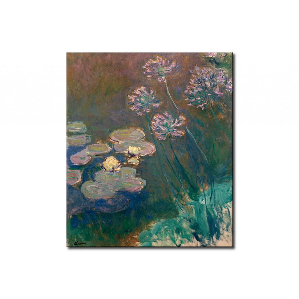 Schilderij  Claude Monet: Nympheas Et Agapanthes (Waterlillies A. Agapanthus)
