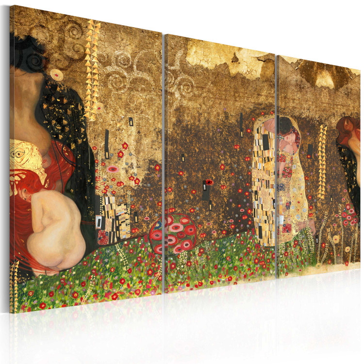Obraz Gustav Klimt - inspiracja, tryptyk 56095 additionalImage 2