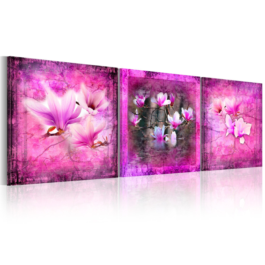 Schilderij  Magnolias: Pink Magnolia Flowers