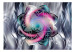 Carta da parati moderna Mandala floreale - Astrazione colorata su sfondo con effetto onde 91195 additionalThumb 1