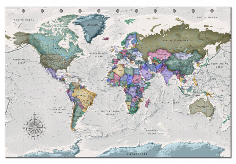Ozdobna tablica korkowa Światowe destynacje (1-częściowy) szeroki [Mapa korkowa] 107206 additionalImage 2