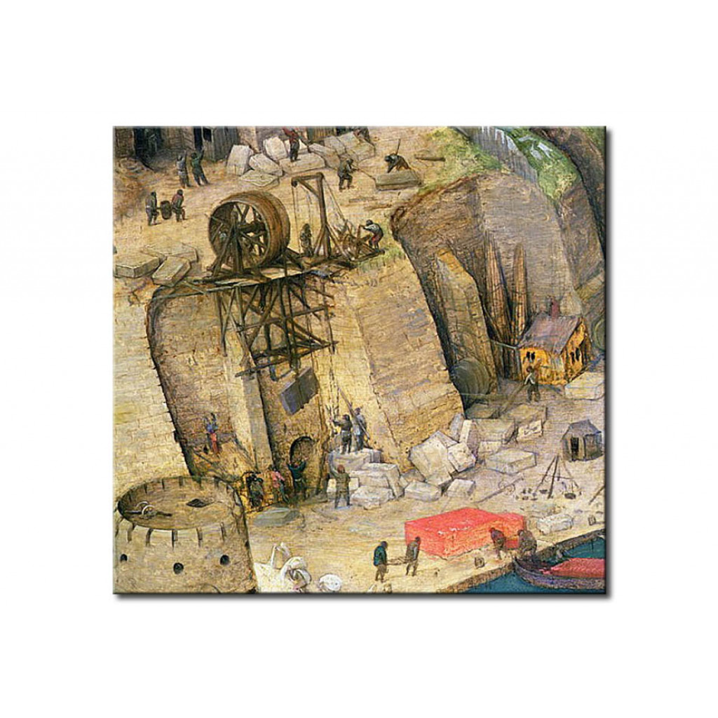 Schilderij  Pieter Bruegel The Elder: The Tower Of Babel, Detail Of The Construction Works