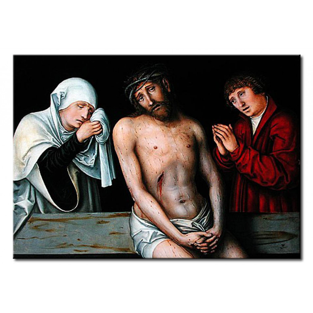 Målning Christ As The Man Of Sorrows With The Virgin And St. John