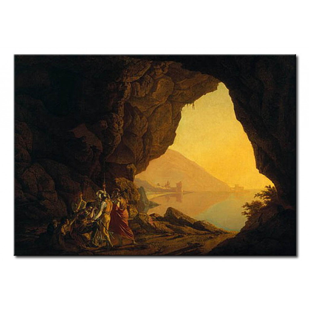 Schilderij  Joseph Wright Of Derby: A Grotto In The Kingdom Of Naples, With Banditti, Exh.