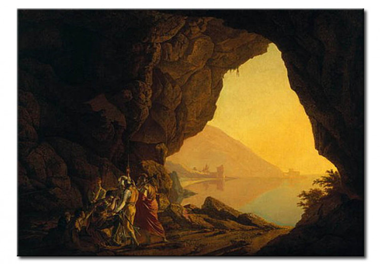 Reprodukcja obrazu A Grotto in the Kingdom of Naples, with Banditti, exh. 111406