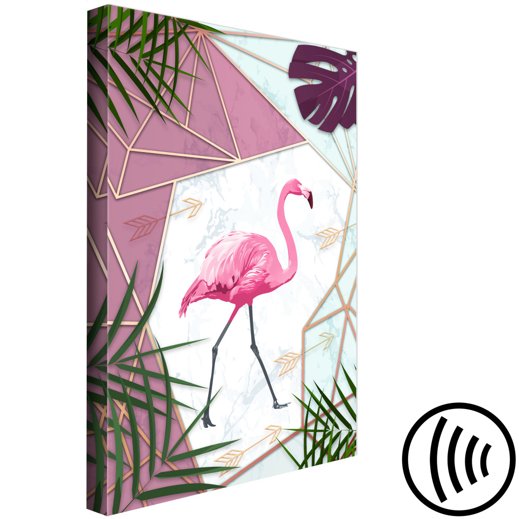 Schilderij  Minimalistische : Flamingo Walk (1 Part) Vertical