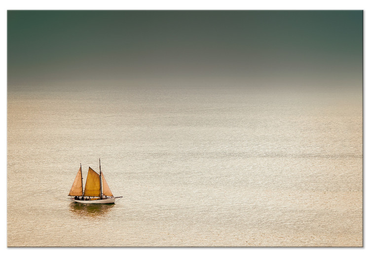 Canvas Lonely Sailboat on Empty Sea (1-part) - Maritime Scene