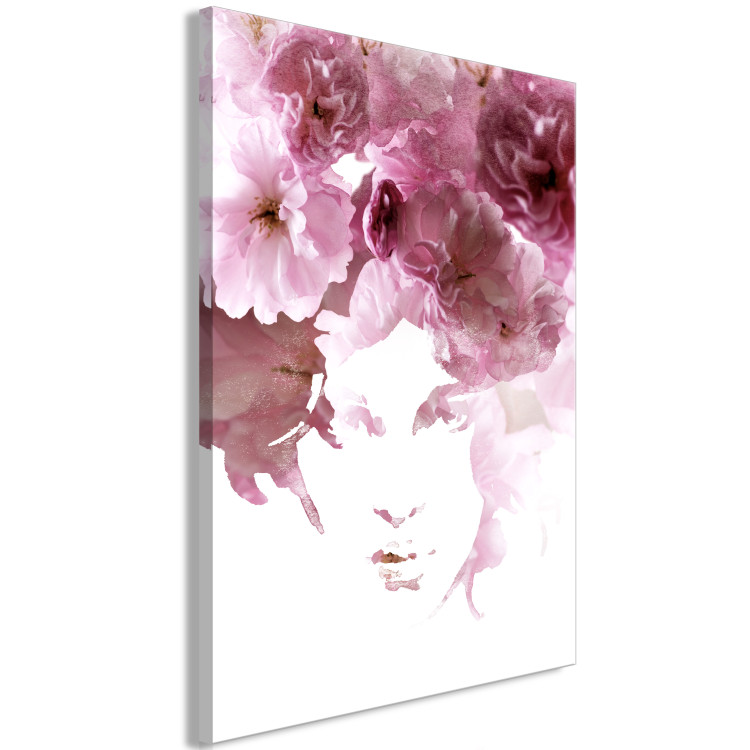 Obraz Kwiatowy portret kobiety - abstrakcyjny motyw z kobietą i kwiatami 123406 additionalImage 2