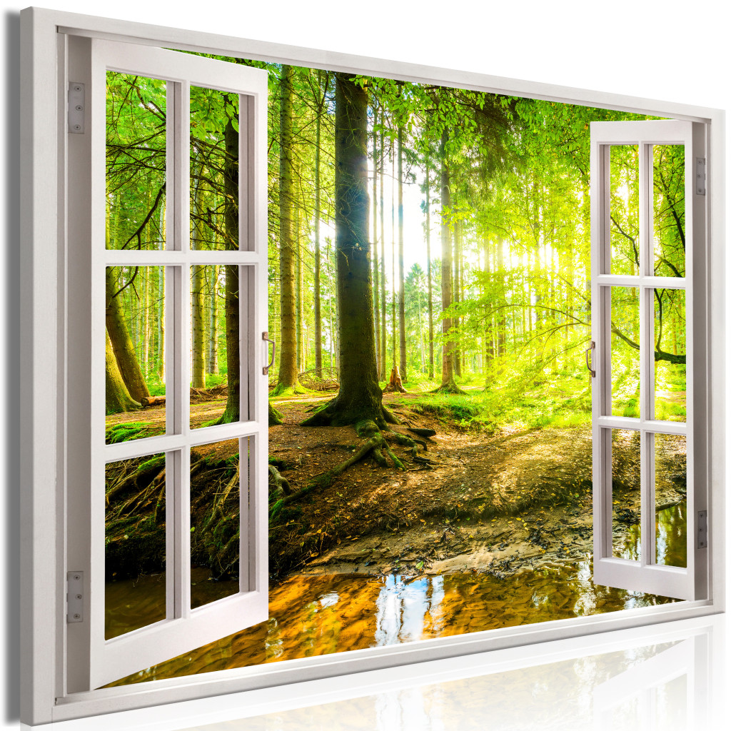 Schilderij Window: View On Forest [Large Format]