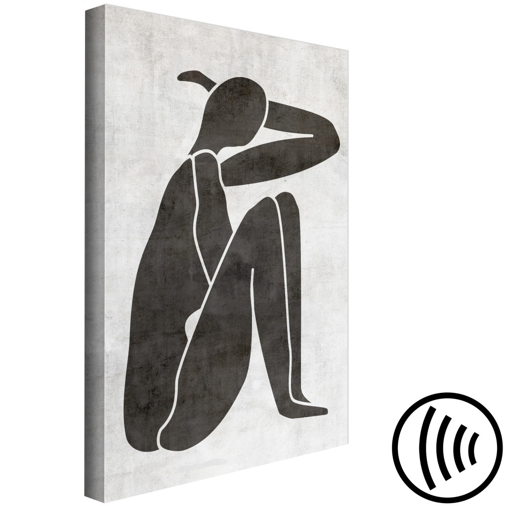 Schilderij  Vrouwen: Silhouet Van Een Peinzende Vrouw - Afbeeldingen In Boho-stijl