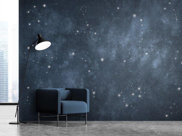 Wall Mural Stars - Constellations of the Signs of the Zodiac in the Navy Blue Space