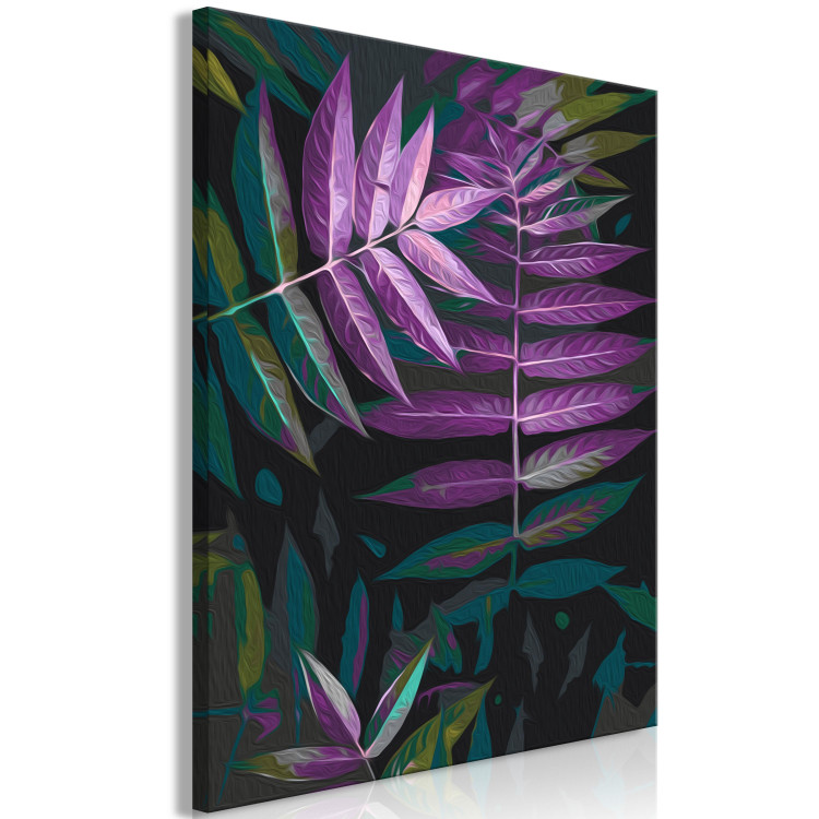 Paint by number Evening Leaves - Twilight Plant of Purple, Black and Green Colors 146206 additionalImage 6