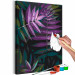 Obraz do malowania po numerach Wieczorne liście - roślina o zmierzchu w kolorach fioletowym, czarnym i zielonym 146206 additionalThumb 5