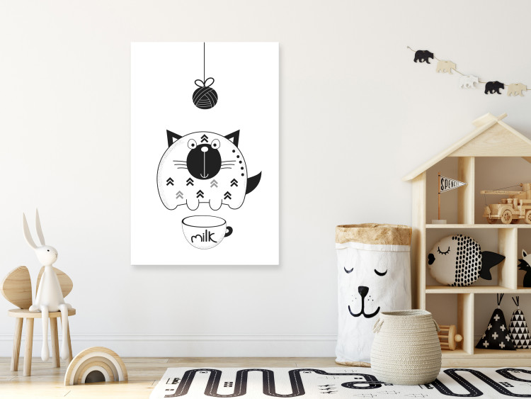 Canvas Cheerful Kitten - Funny Illustration for the Youngest Children 146506 additionalImage 3