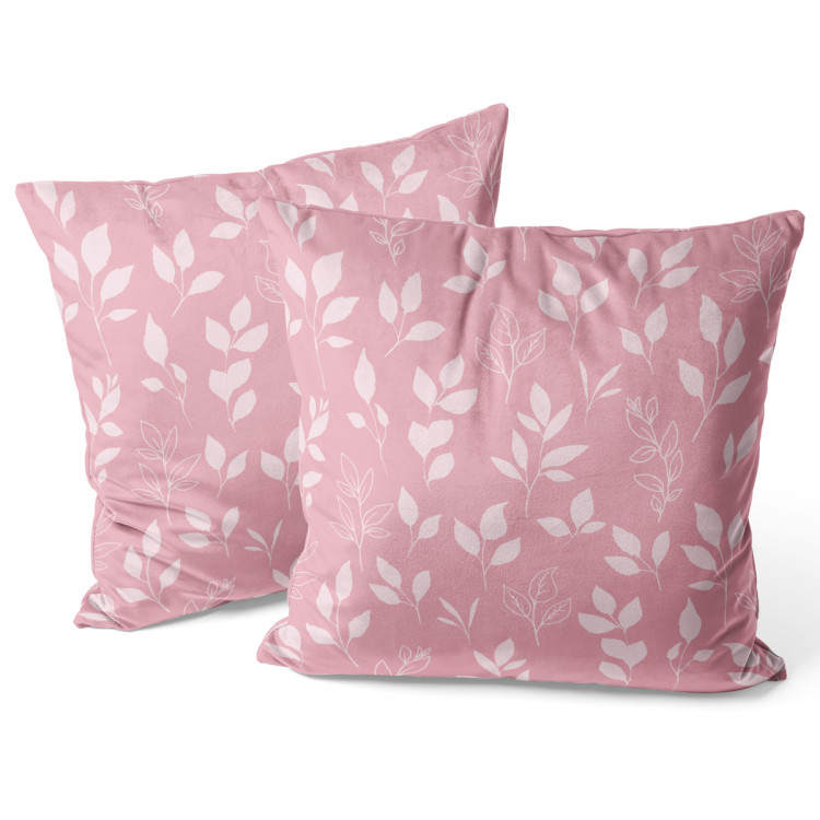 Sammets kudda Magnolia branches - a minimalist pattern in shades of light pink 147106 additionalImage 2