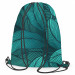 Mochila saco Leafy thickets - a graphic floral pattern in shades of sea green 147706