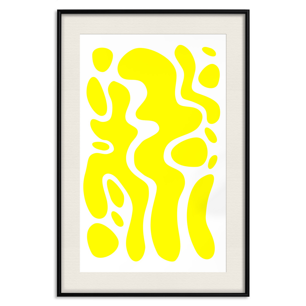 Muur Posters Geometric Abstraction - Light Yellow Spherical Shapes And Forms