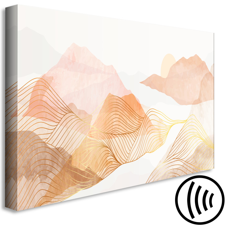 Quadro contemporaneo Abstract Mountains - Graphics in Honey Colors With a Landscape 149806 additionalImage 6