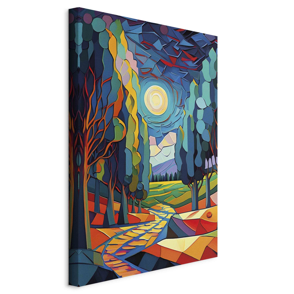 Duży Obraz XXL Nowoczesny Pejzaż - Kolorowa Kompozycja Inspirowana Van Goghiem [Large Format]