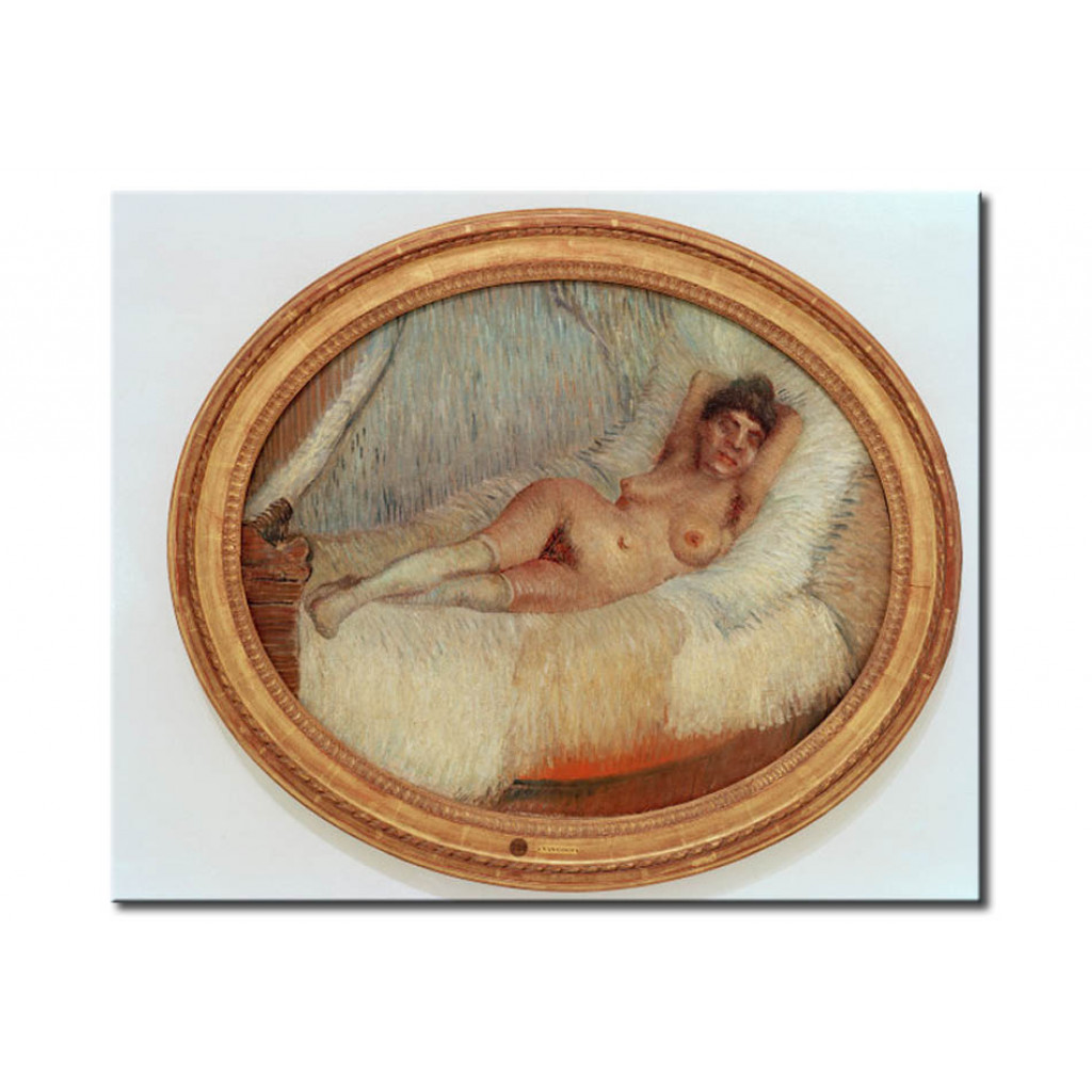 Canvastavla Female Nude On A Bed