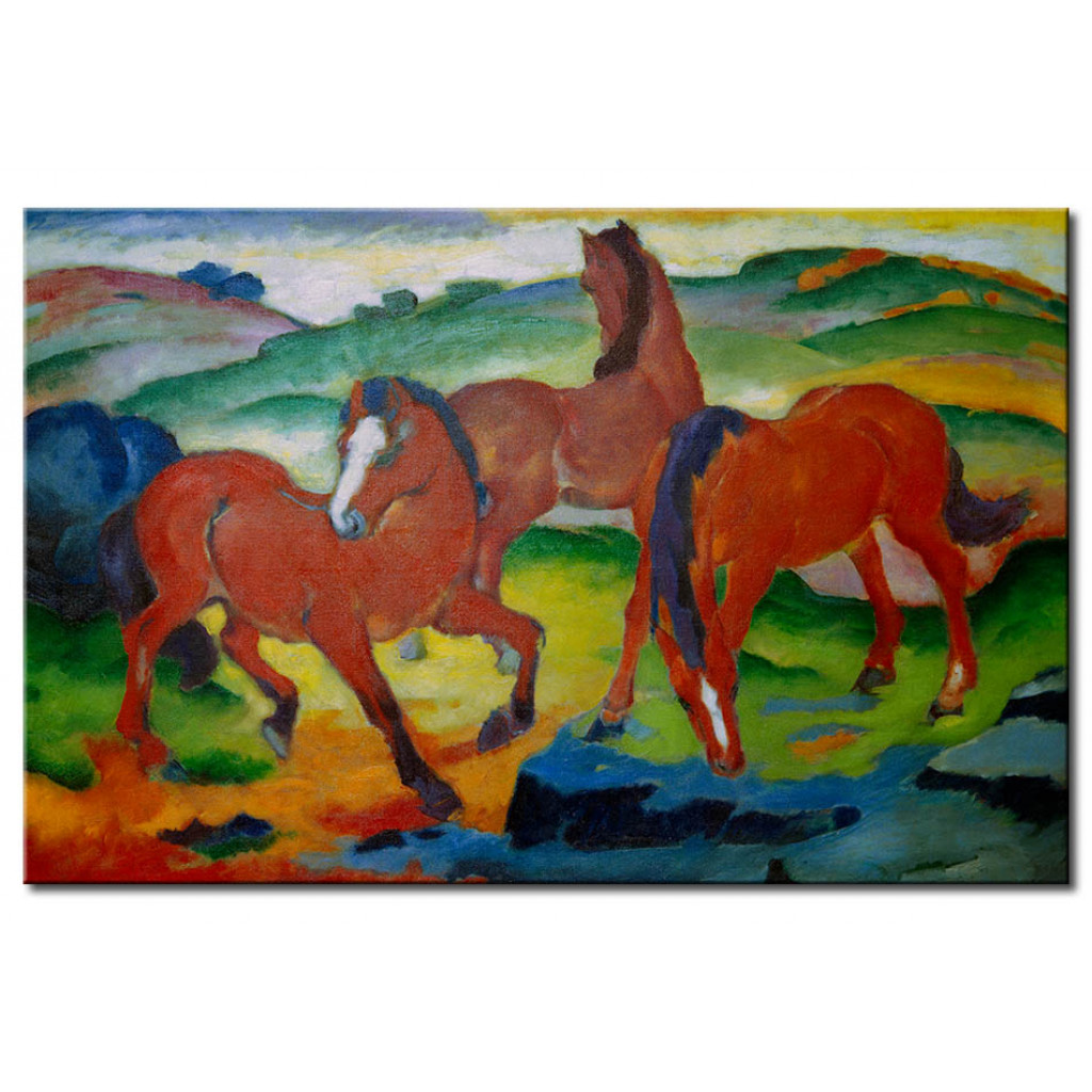 Schilderij  Franz Marc: The Red Horses (Grazing Horses IV)