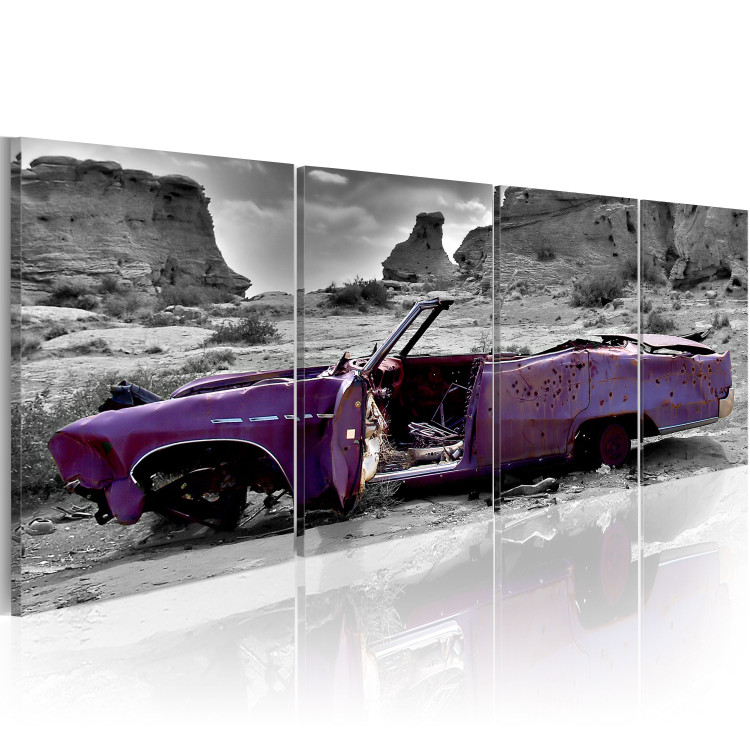 Bild auf Leinwand Retro car at Colorado Desert - 4 pieces 59006 additionalImage 2