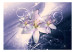 Fototapeta Zimowa galaktyka - kwiaty lilii na niebieskim tle z efektem blasku 92906 additionalThumb 1