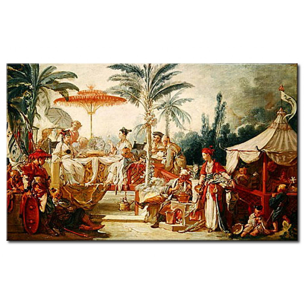 Schilderij  François Boucher: Feast Of The Chinese Emperor, Study For A Tapestry Cartoon