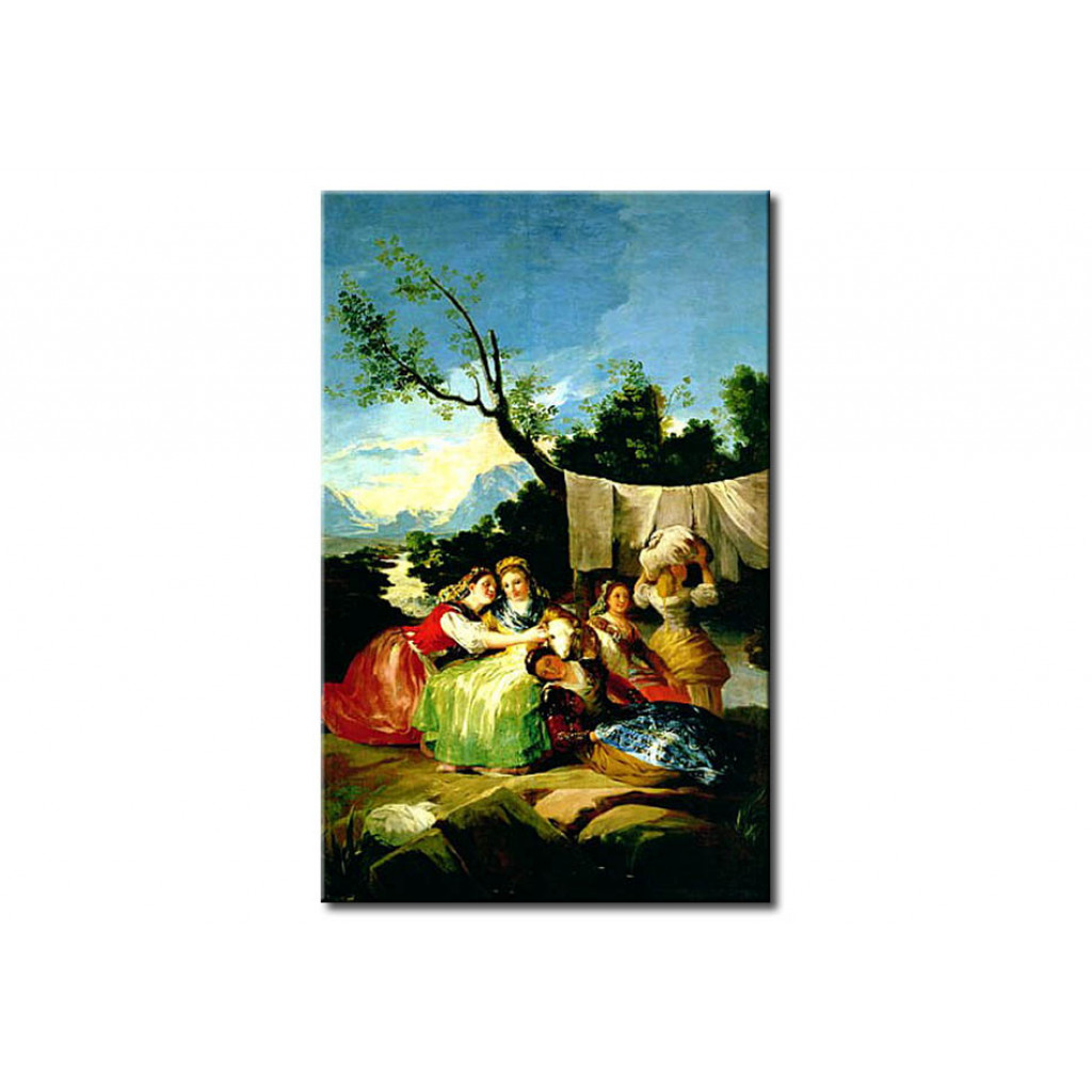 Schilderij  Francisco Goya: The Washerwomen, Before