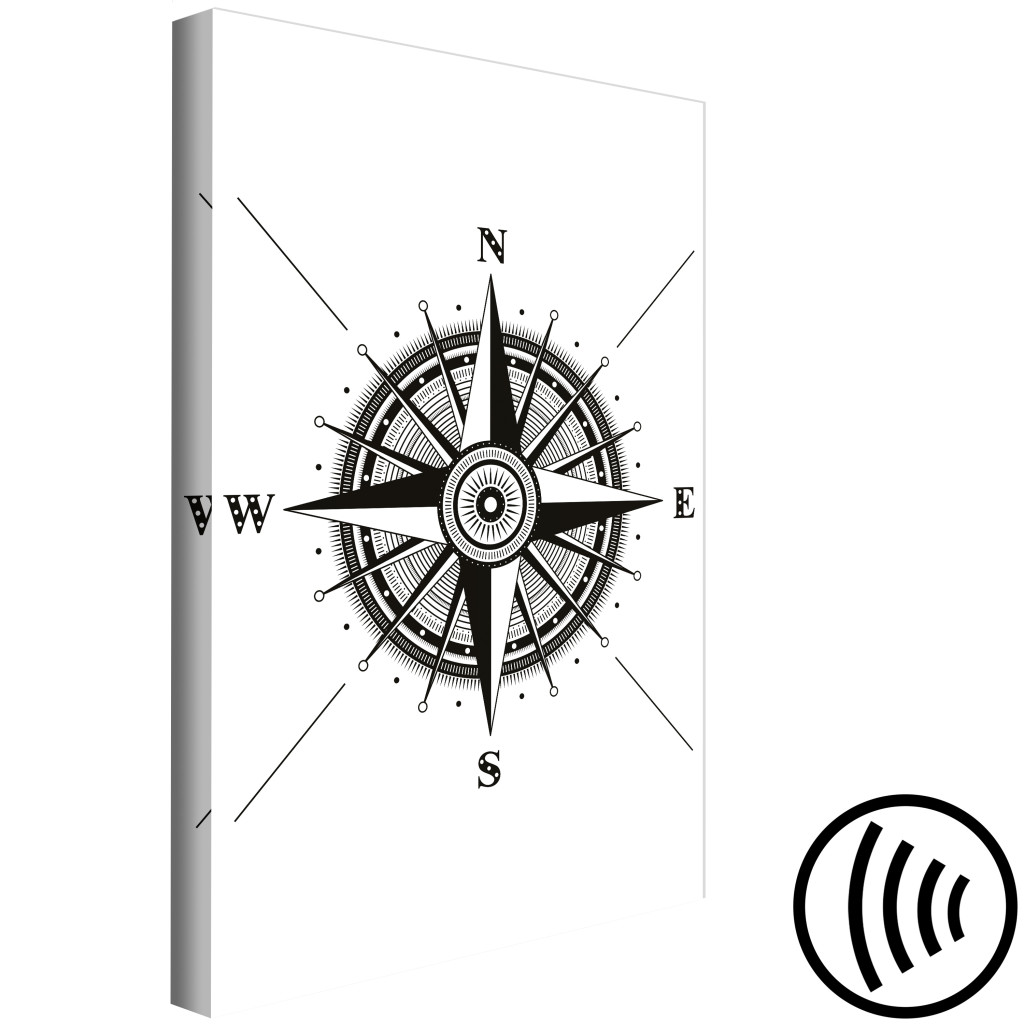 Obraz Strony świata (1-częściowy) - Motyw Graficzny W Czarno-białym Odcieniu