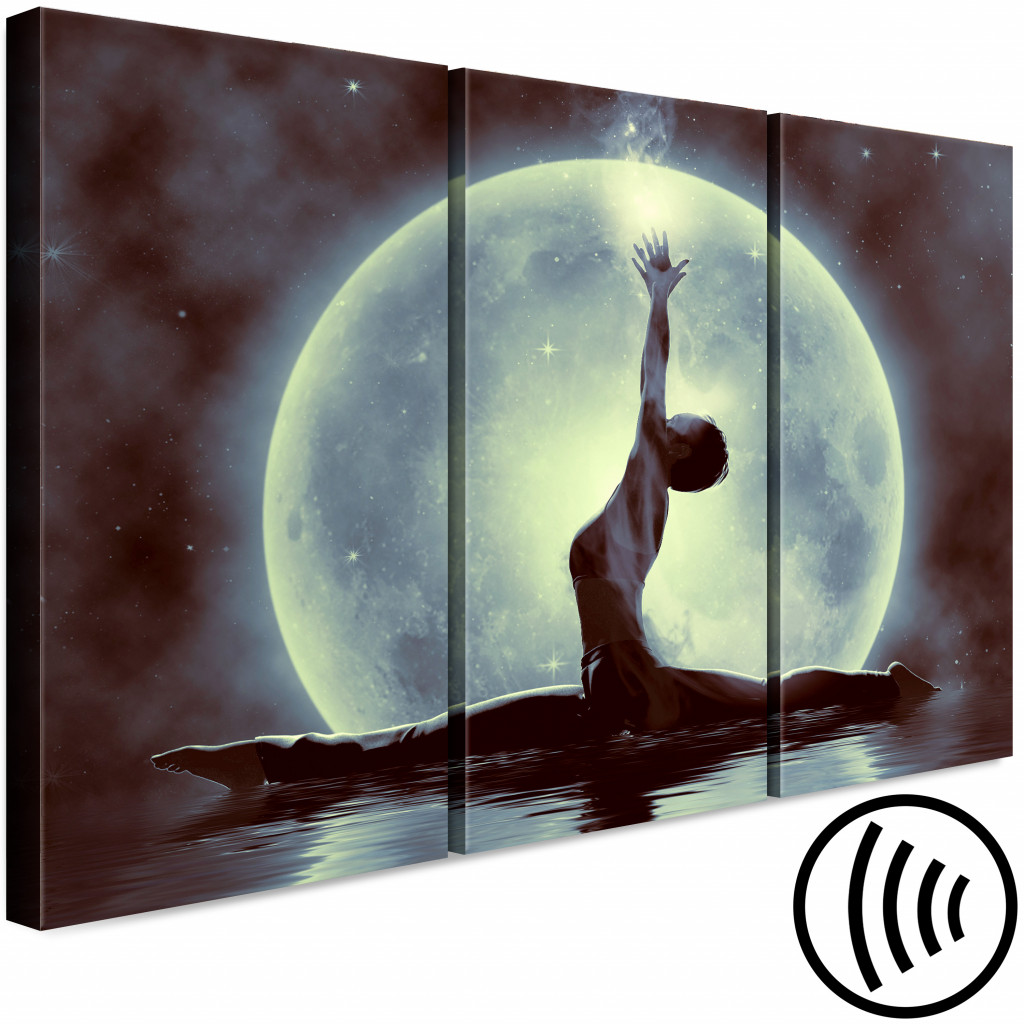 Quadro Bailarina Lunar - Motivo Com Bailarina Sobre Um Fundo De água E Lua