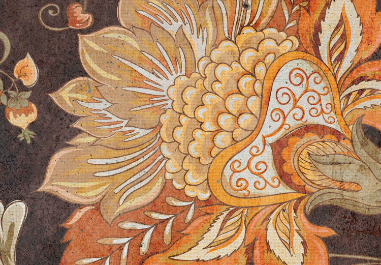 Carta da parati moderna Fioriture su sfondo scuro - motivo floreale con ornamenti 143016 additionalImage 3