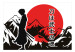 Fototapet Lonely Samurai - Mountain Landscape, Japanese Inscription and Anime Character 145516 additionalThumb 1