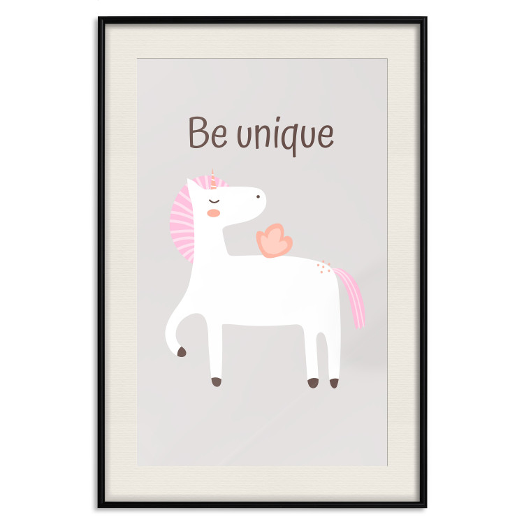 Affischer Be Unique - Cheerful Unicorn and a Motivating Slogan for Kids 146616 additionalImage 25