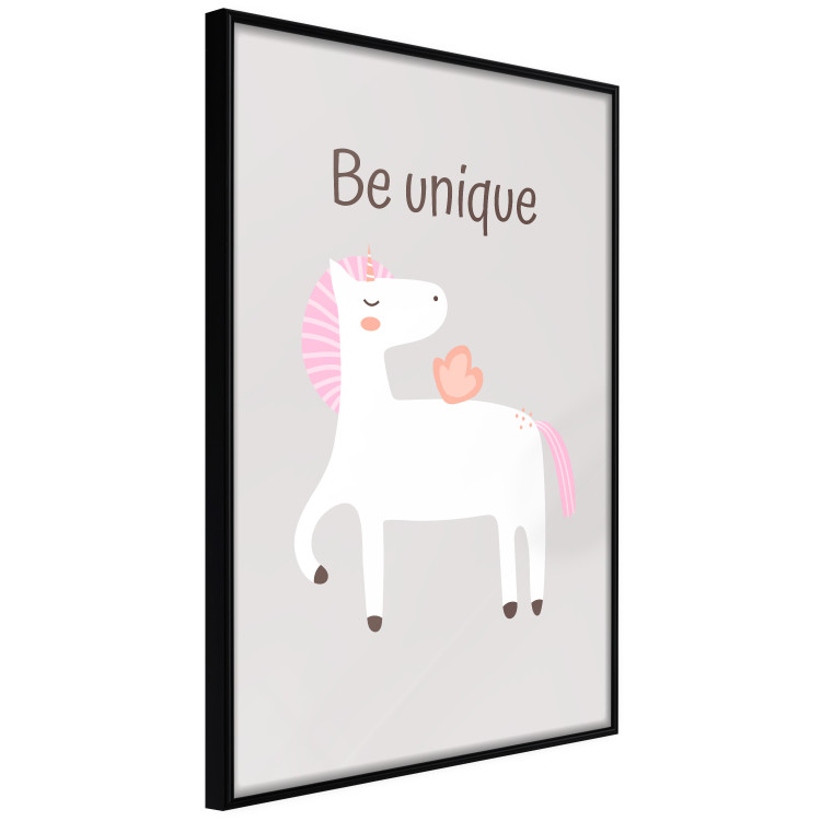 Wall Poster Be Unique - Cheerful Unicorn and a Motivating Slogan for Kids 146616 additionalImage 2