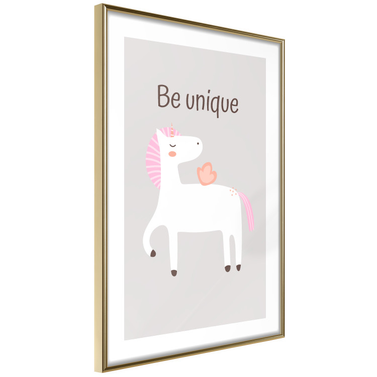 Affischer Be Unique - Cheerful Unicorn and a Motivating Slogan for Kids 146616 additionalImage 4
