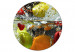 Tableau rond Refreshing - A Photo of Fruit Falling Into the Water on Black Background 148716