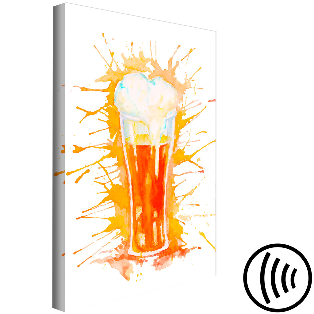 Schilderij  Stilleven: Beer Mug - Drawing Painted With Watercolor In Warm Colors