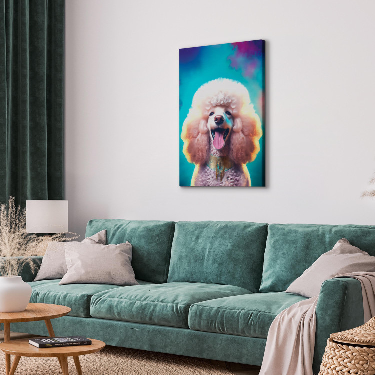 Canvastavla AI Fredy the Poodle Dog - Joyful Animal in a Candy Frame - Vertical 150216 additionalImage 4