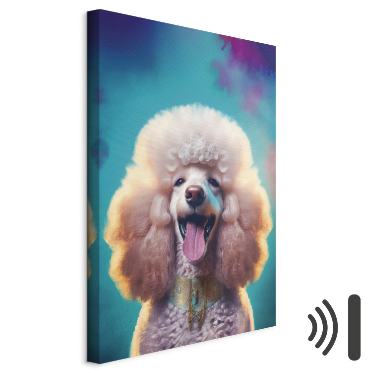 Canvastavla AI Fredy the Poodle Dog - Joyful Animal in a Candy Frame - Vertical 150216 additionalImage 8