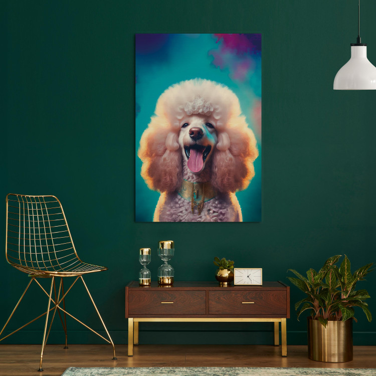 Canvastavla AI Fredy the Poodle Dog - Joyful Animal in a Candy Frame - Vertical 150216 additionalImage 9