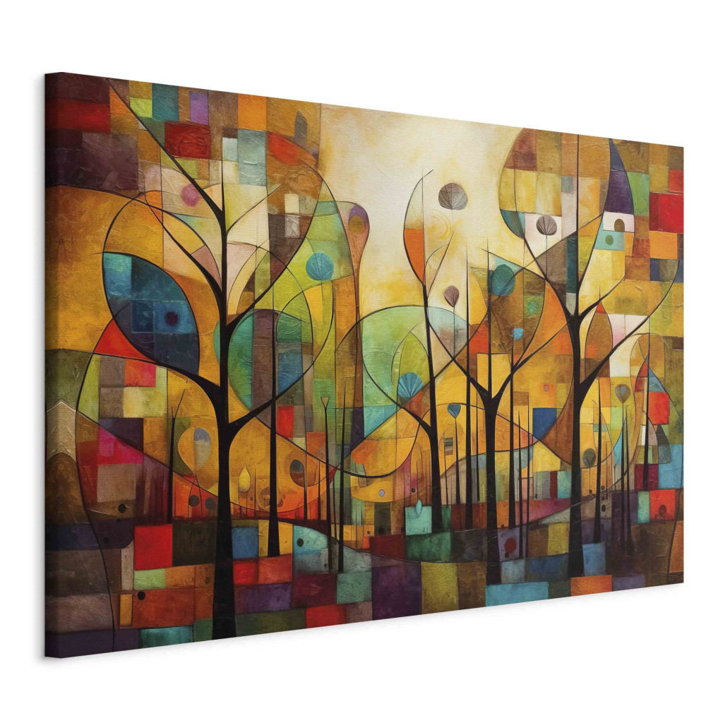 Duży Obraz XXL Kolorowy Las - Geometryczna Kompozycja Inspirowana Stylem Klimta [Large Format]